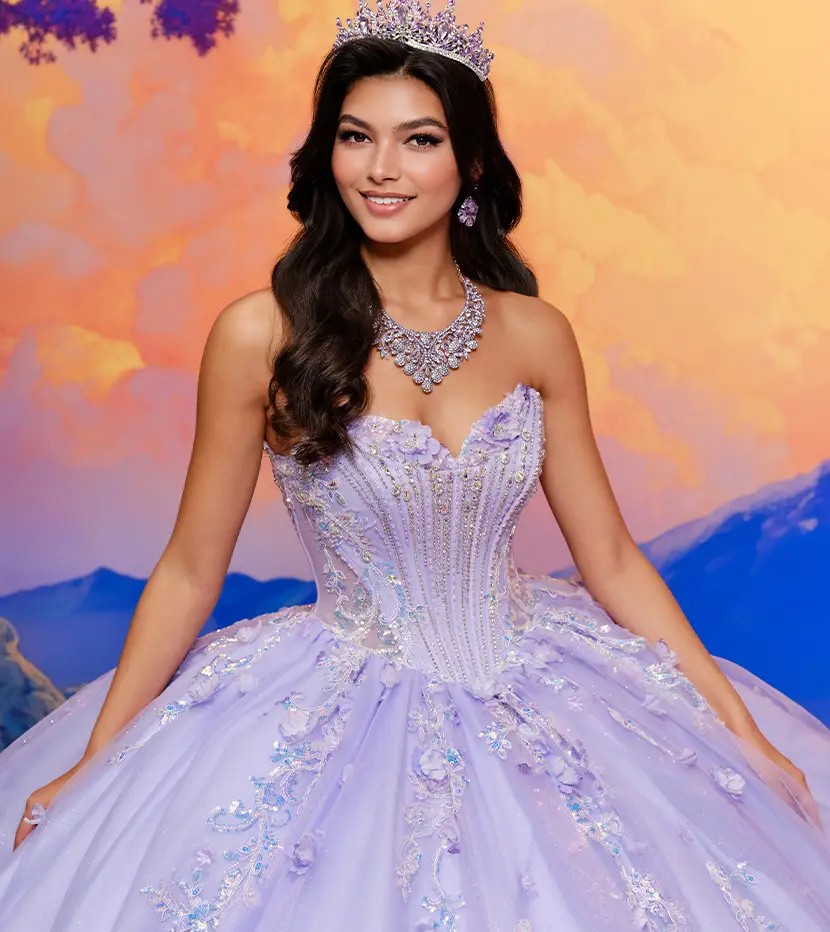 Model wearing a quinceanera dress by Princesa by Ariana Vara, desktop