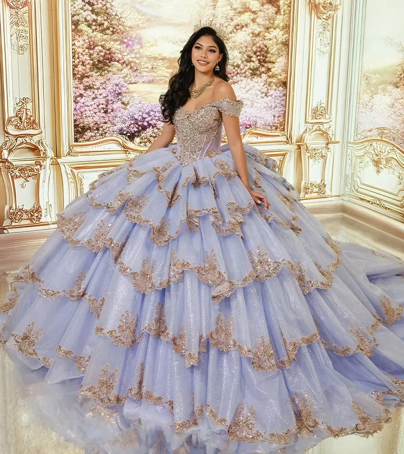 Model wearing a quinceanera dress by Princesa by Ariana Vara, desktop