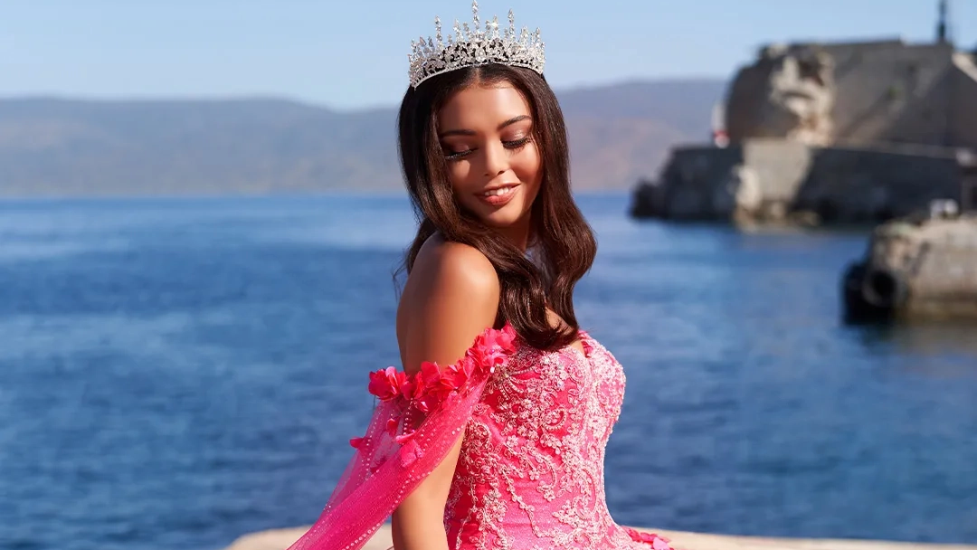 Quinceañera Dresses With Off-the-Shoulder Sleeves Desktop Image