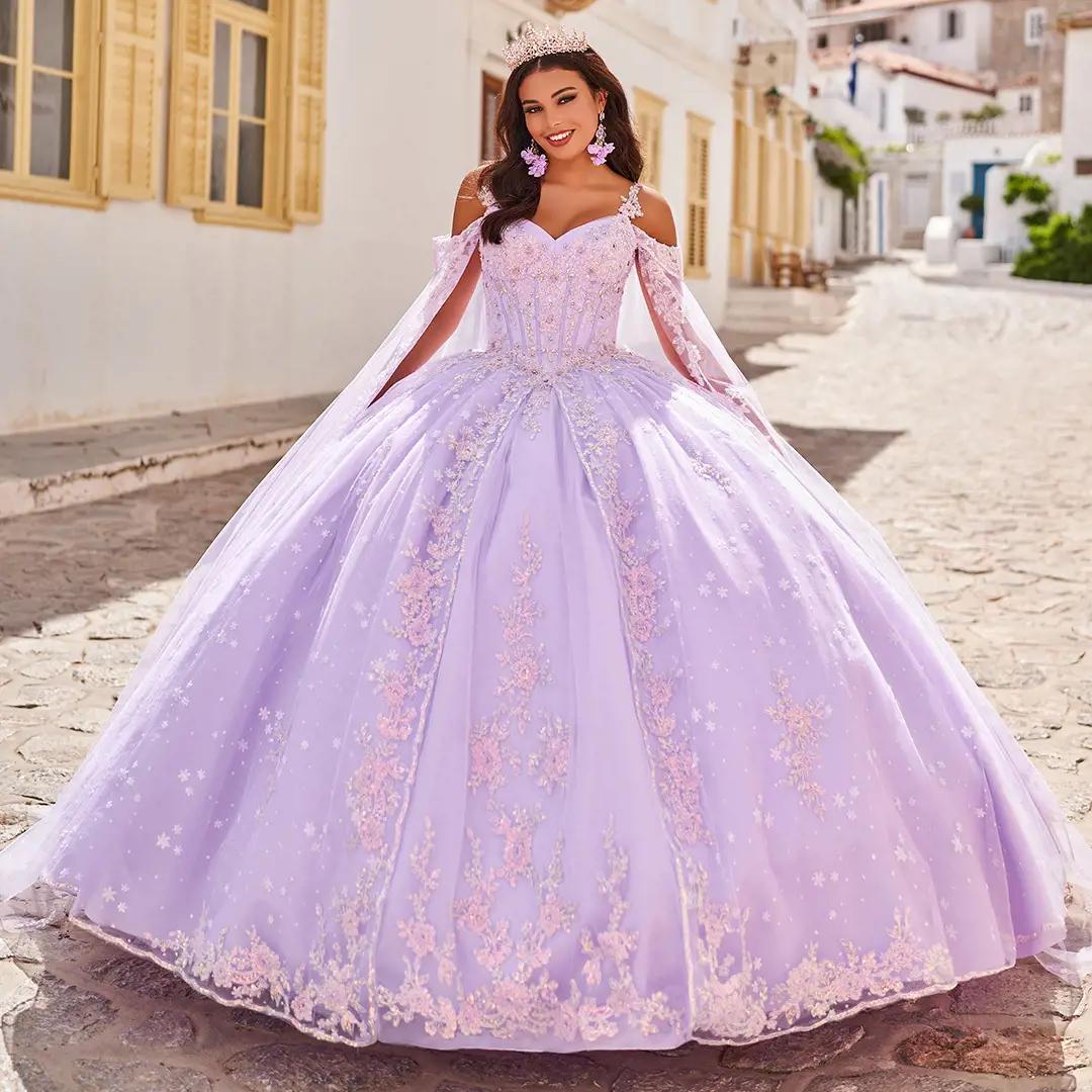 Model in lilac Princesa by Ariana Vara quinceañera dress