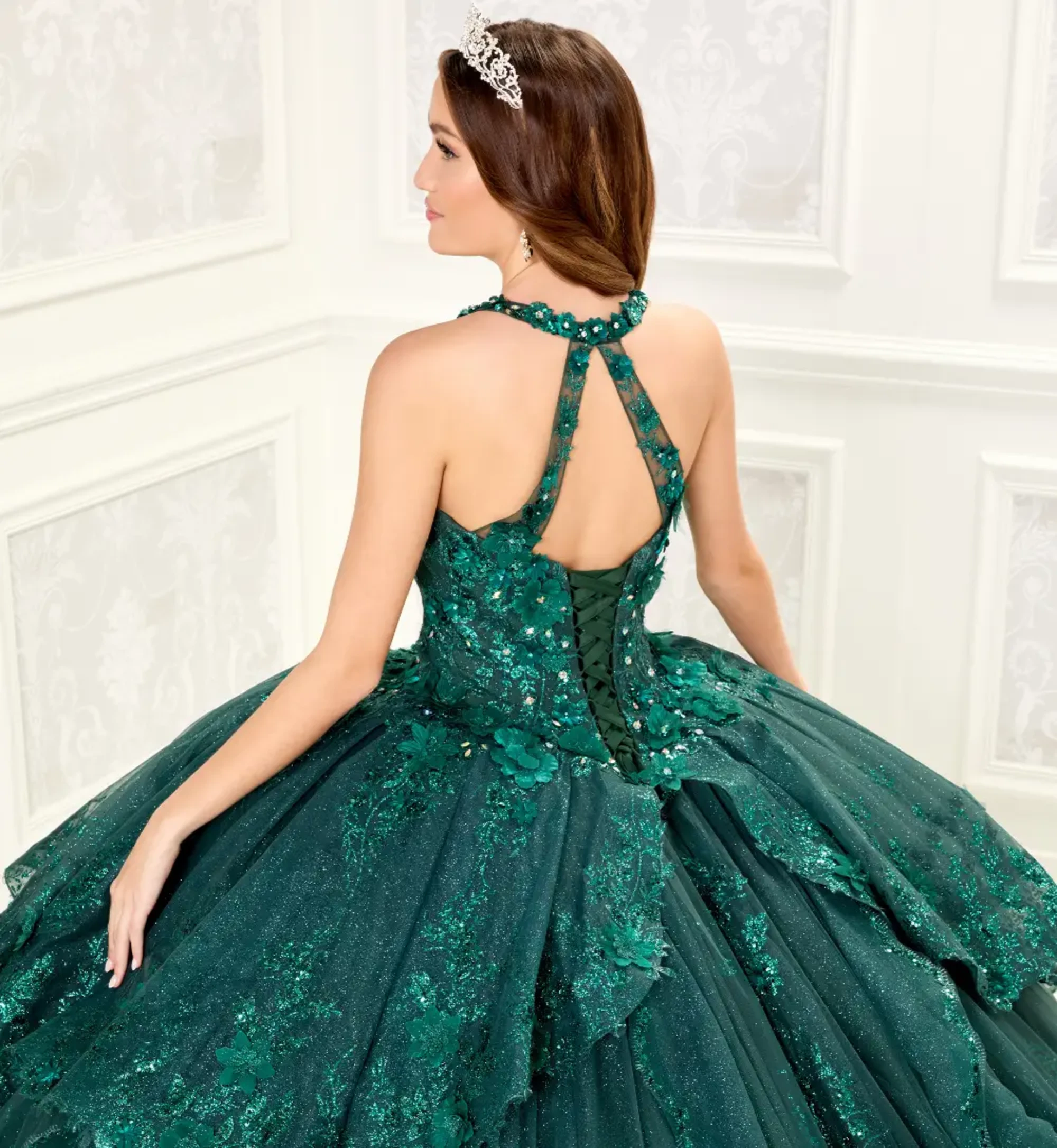 Three-Dimensional Floral Embroidered Quinceañera Dress | PR30082