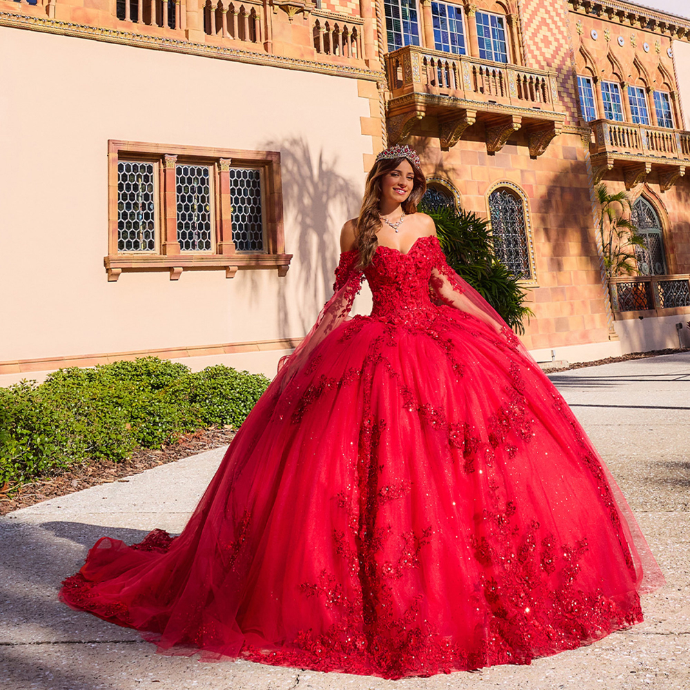 Princess Sequin Red Quinceanera Dresses Beaded Sweet 15 16 Prom Party Ball  Gowns | eBay
