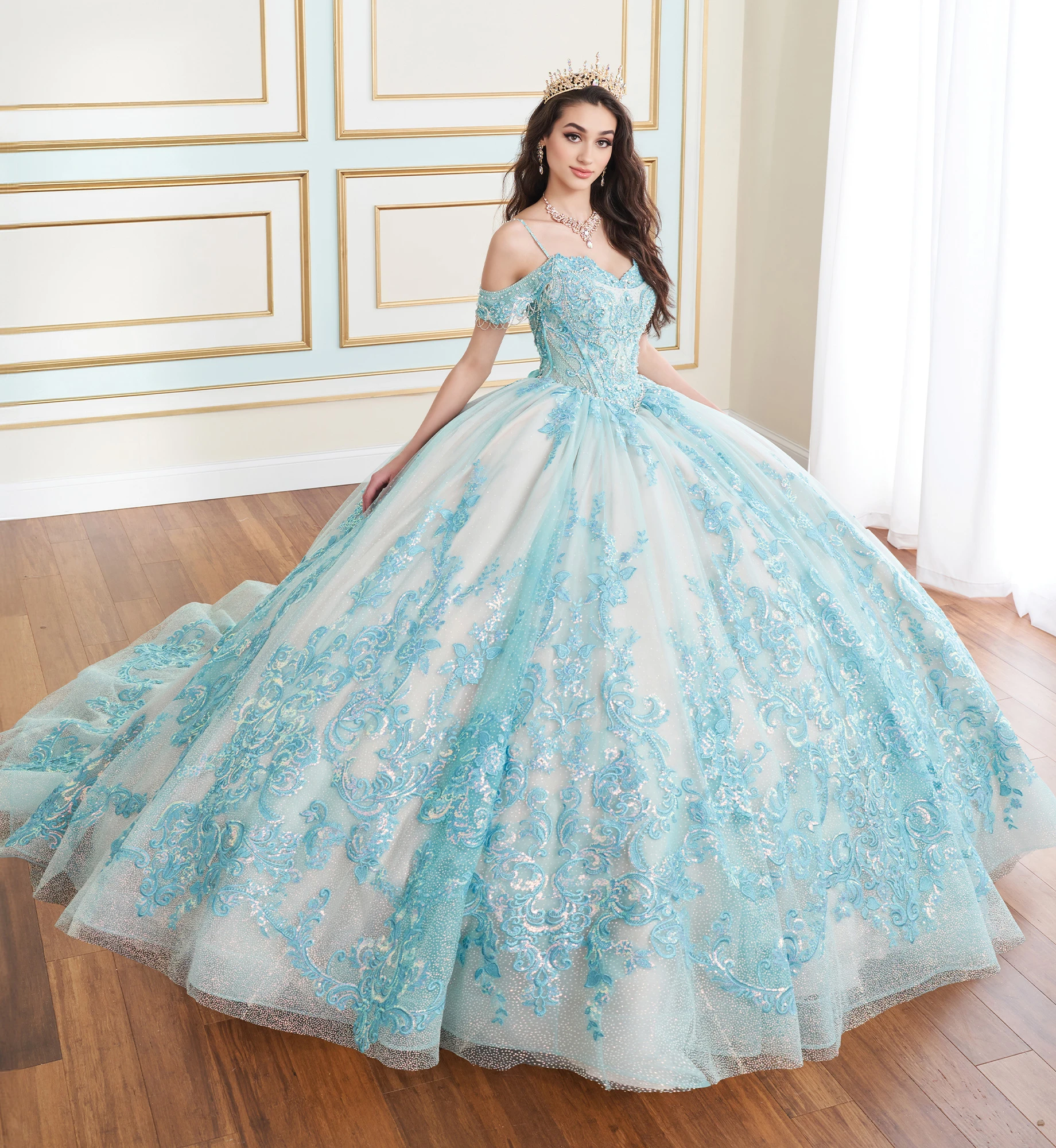 mint green dress 15 Mint Green Quinceañera Dresses