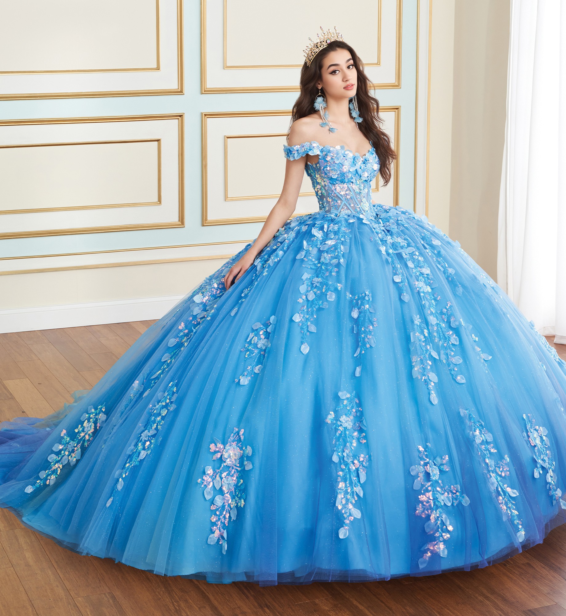 Blue ombre quinceanera dresses outlet