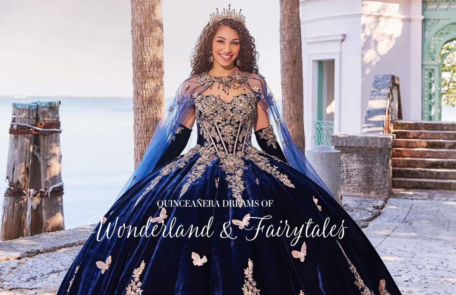 Model in Princesa Quineanera Dress Mobile